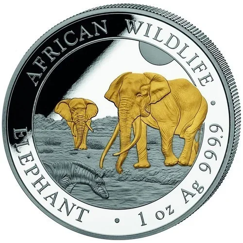 1 OZ Silber Somalia Elephant 2026 gildet