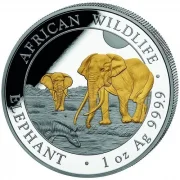 1 OZ Silber Somalia Elephant 2026 gildet