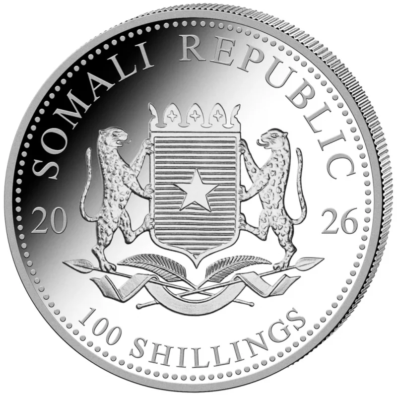 1 OZ Silber Somalia Elephant 2026 gildet