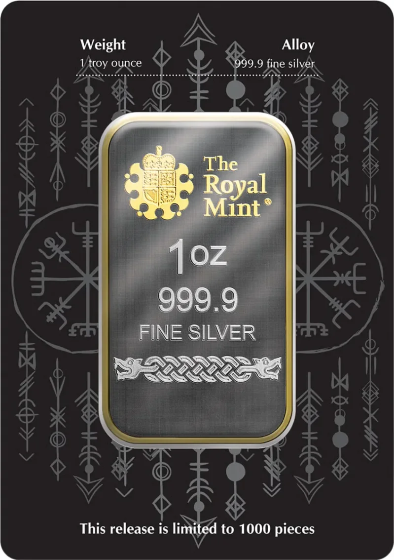 1 OZ Silberbarren The Royal Mint Odin Norse Gods Spezial Edition