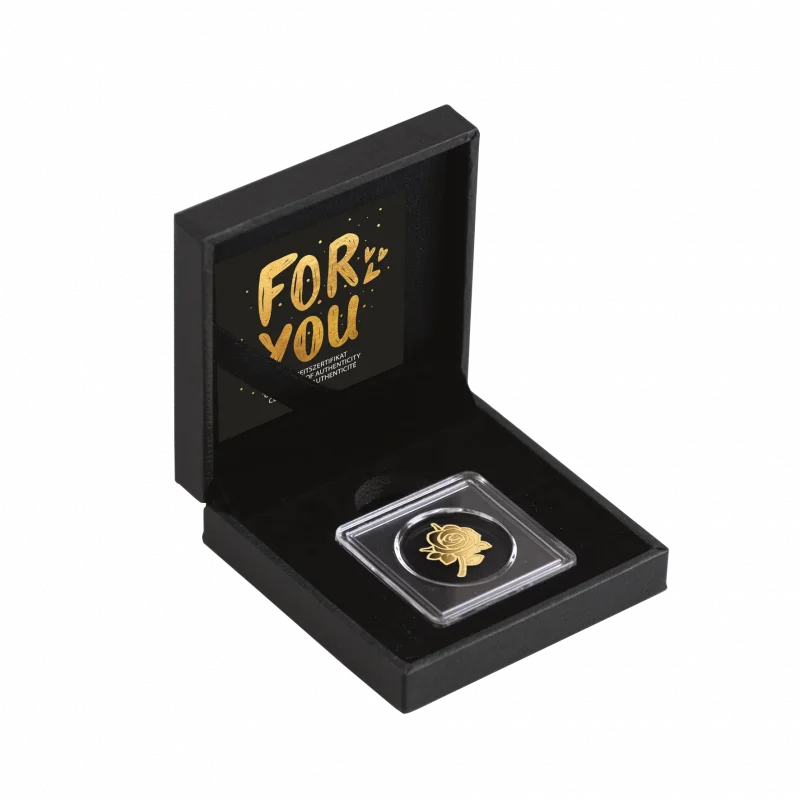 Rose 1/1000 Oz 999 Goldmedaille in Box